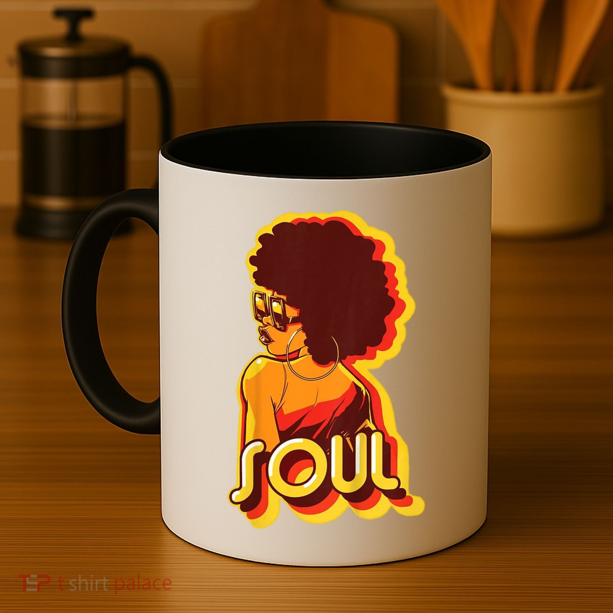 Soul Afro Lady Retro 80s Music Coffee Mug