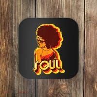 Soul Afro Lady Retro 80s Music Coaster thumb 0