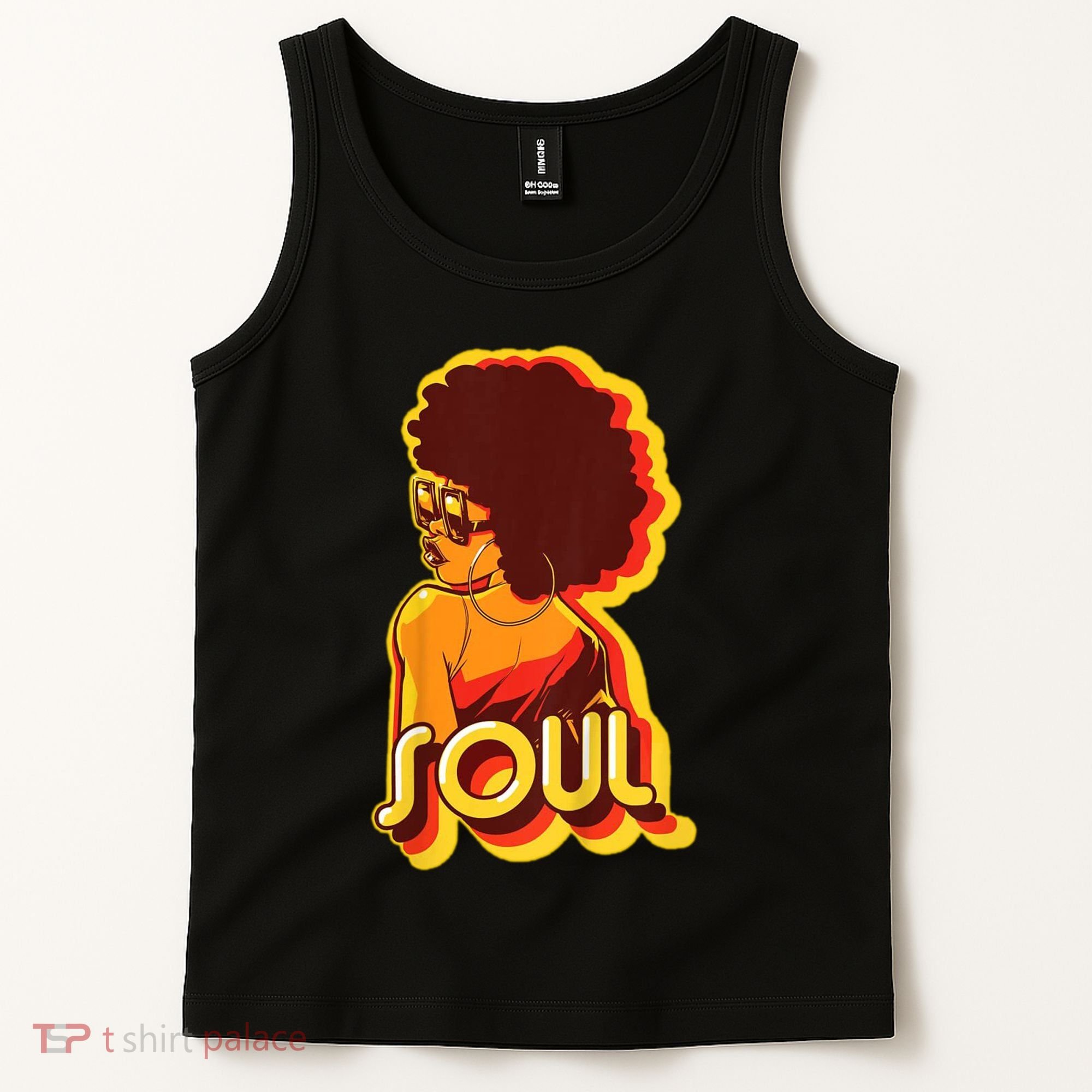 Soul Afro Lady Retro 80s Music Tank Top
