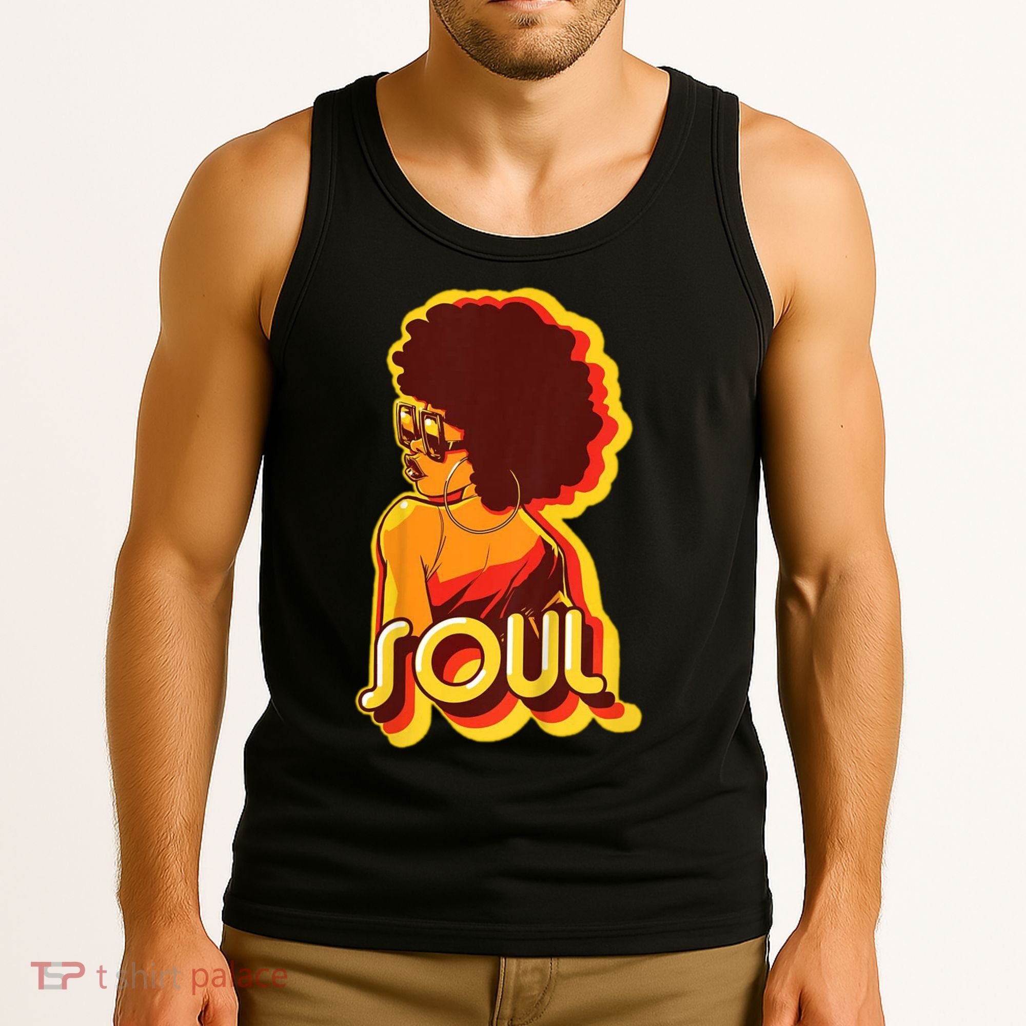 Soul Afro Lady Retro 80s Music Tank Top