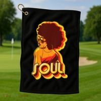 Soul Afro Lady Retro 80s Music Golf Towel thumb 1
