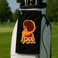 Soul Afro Lady Retro 80s Music Golf Towel thumb 2