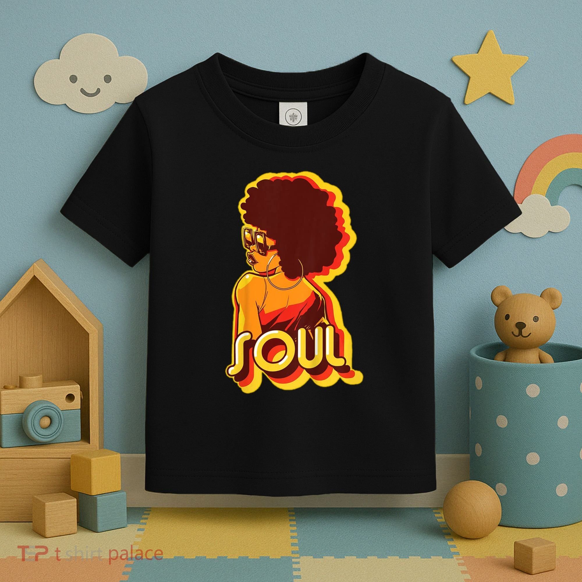 Soul Afro Lady Retro 80s Music Toddler T-Shirt