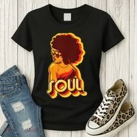 Soul Afro Lady Retro 80s Music Women's T-Shirt thumb 3