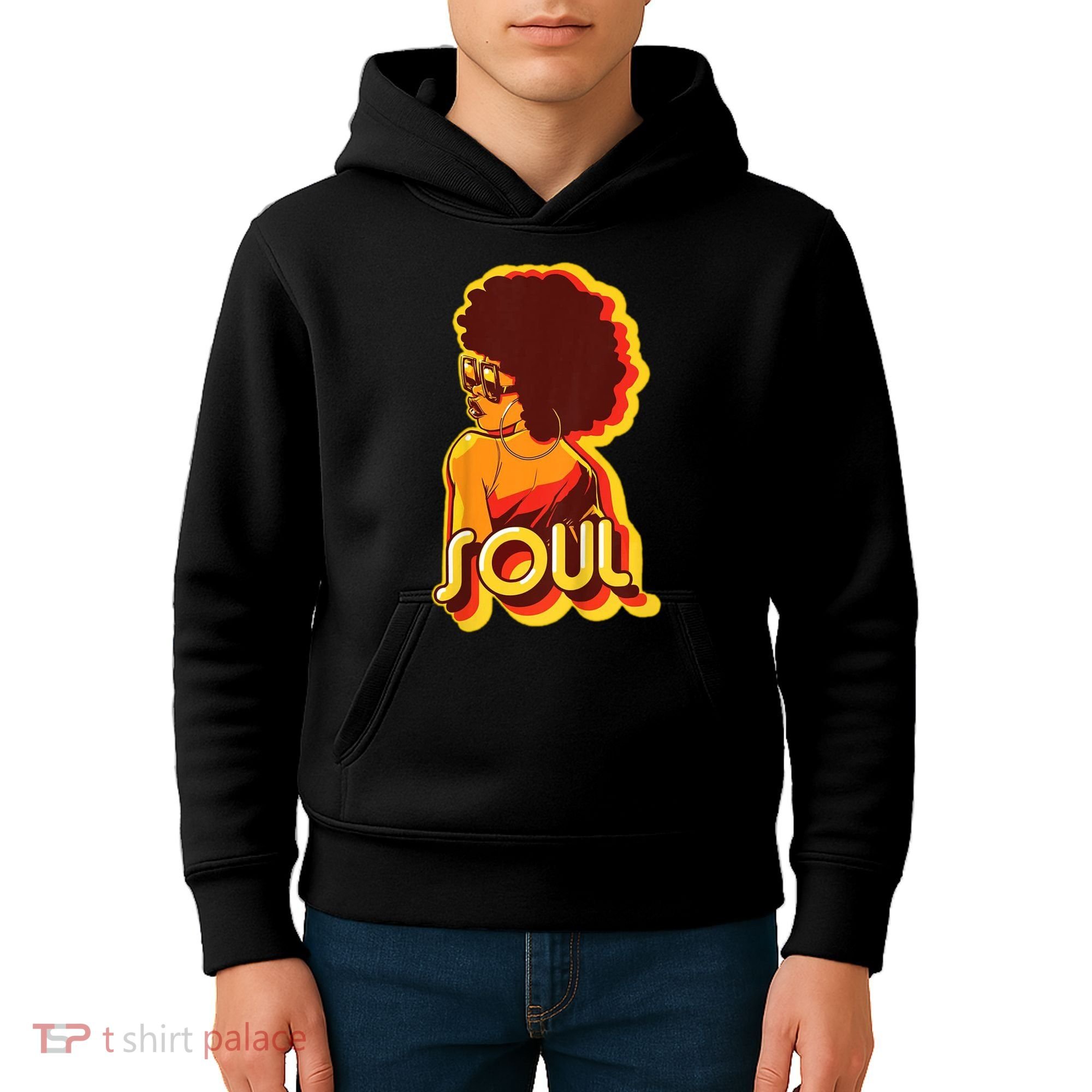 Soul Afro Lady Retro 80s Music Kids Hoodie