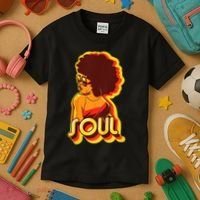 Soul Afro Lady Retro 80s Music Kids T-Shirt thumb 3