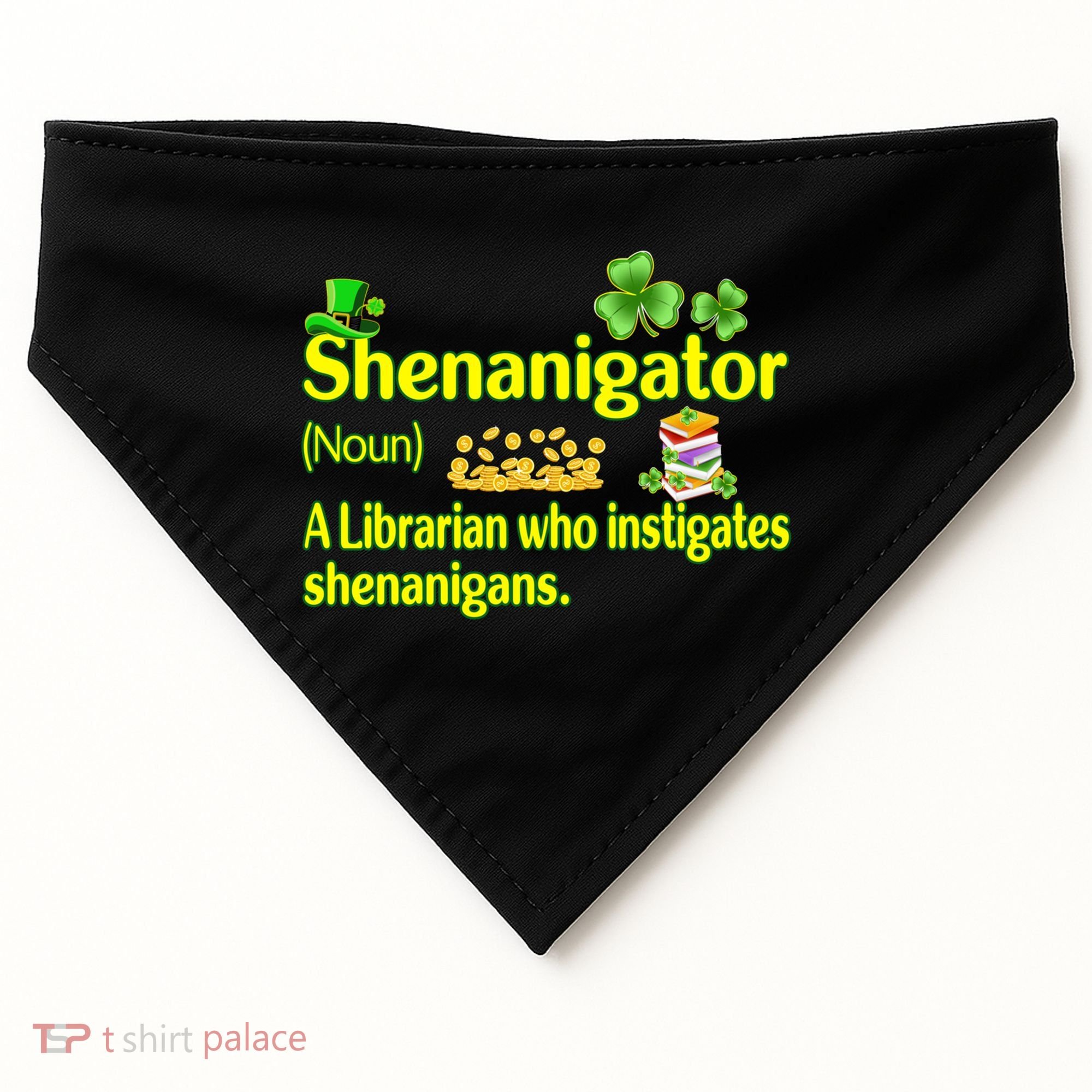 Shenanigator A Librarian Who Instigates Shenanigans Gift USA-Made Doggie Bandana