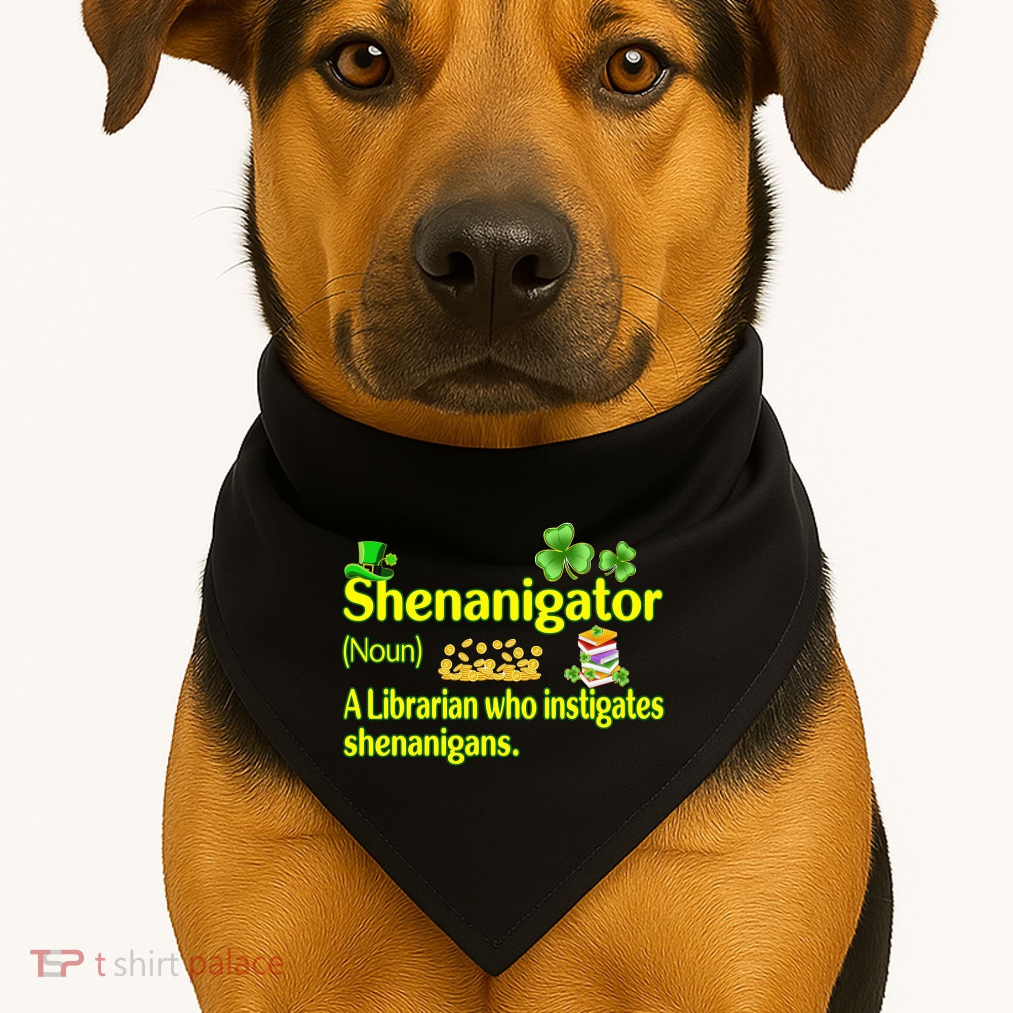 Shenanigator A Librarian Who Instigates Shenanigans Gift USA-Made Doggie Bandana