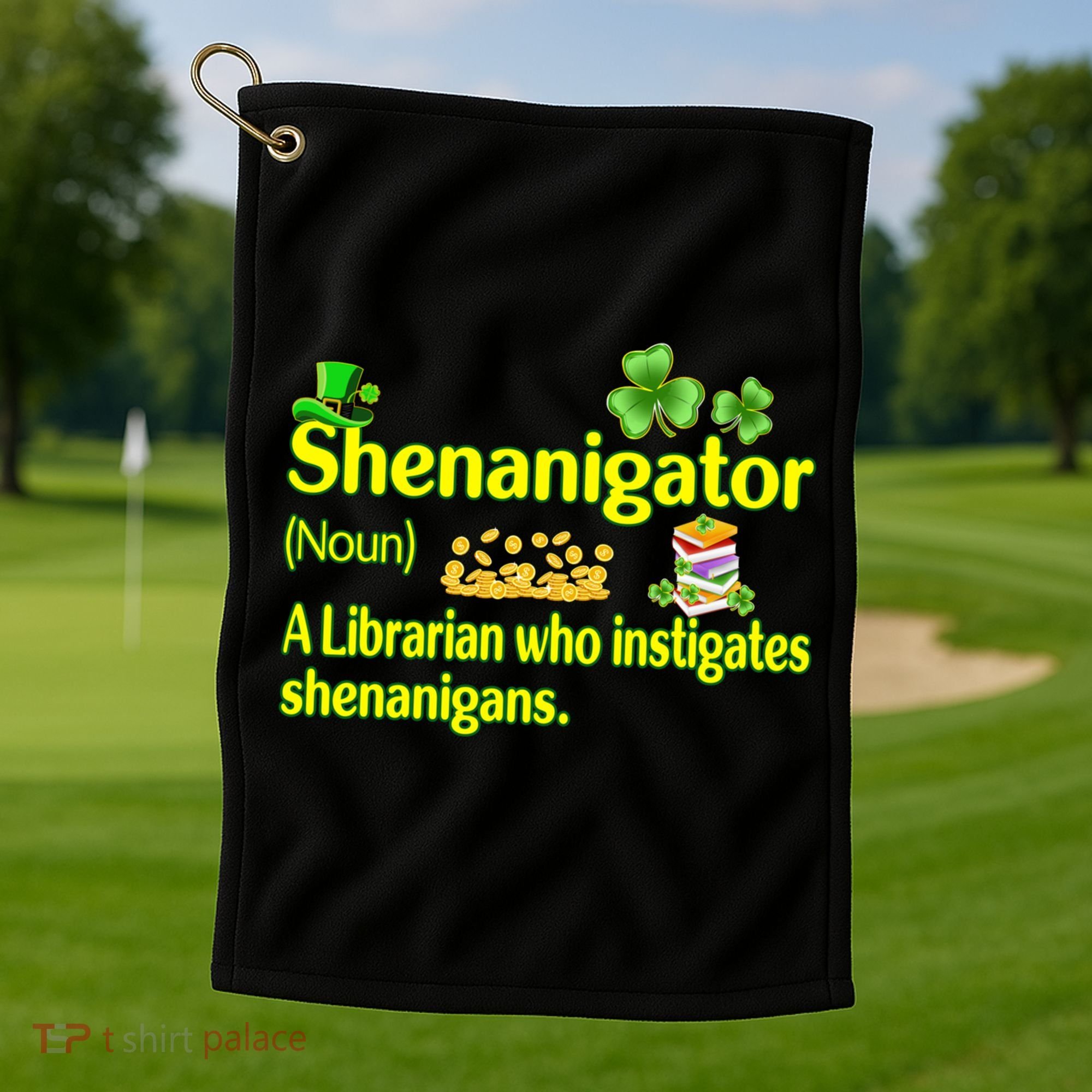 Shenanigator A Librarian Who Instigates Shenanigans Gift Golf Towel