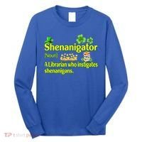 Shenanigator A Librarian Who Instigates Shenanigans Gift Long Sleeve Shirt thumb 0