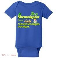 Shenanigator A Librarian Who Instigates Shenanigans Gift Baby Bodysuit thumb 0