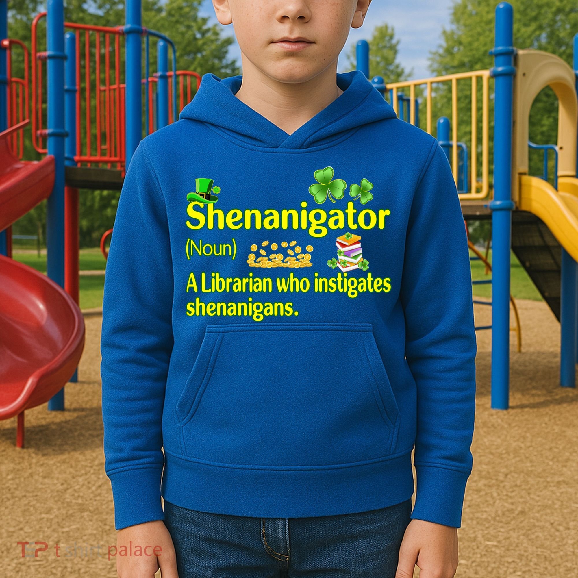 Shenanigator A Librarian Who Instigates Shenanigans Gift Kids Hoodie