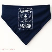 Sobriety Anniversary Living Proof NA AA Recovery USA-Made Doggie Bandana thumb 0