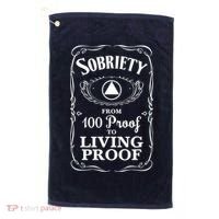 Sobriety Anniversary Living Proof NA AA Recovery Golf Towel thumb 0