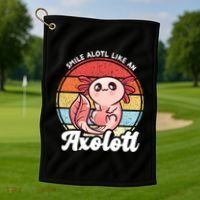 Smile A Lot Like An Axolotl Golf Towel thumb 1