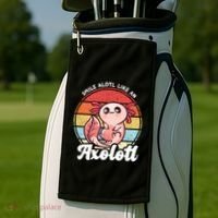 Smile A Lot Like An Axolotl Golf Towel thumb 2