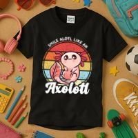 Smile A Lot Like An Axolotl Kids T-Shirt thumb 3
