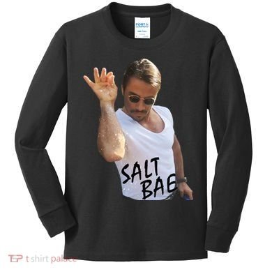 Salt Bae Funny Photo Meme Kids Long Sleeve Shirt