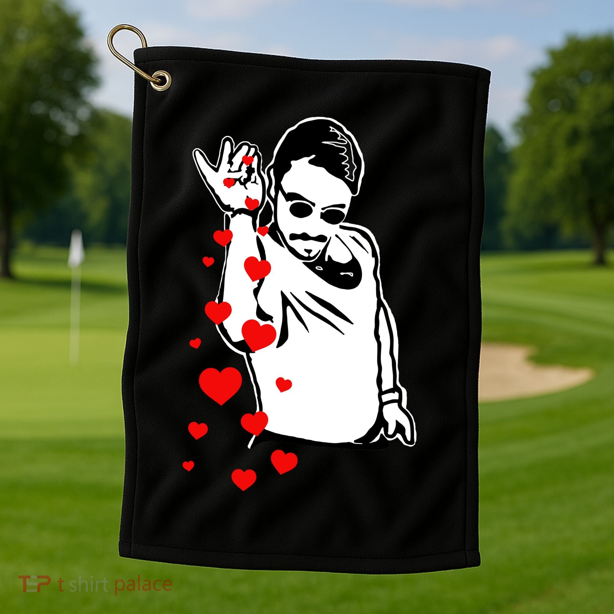 Salt Bae Valentines Day Golf Towel