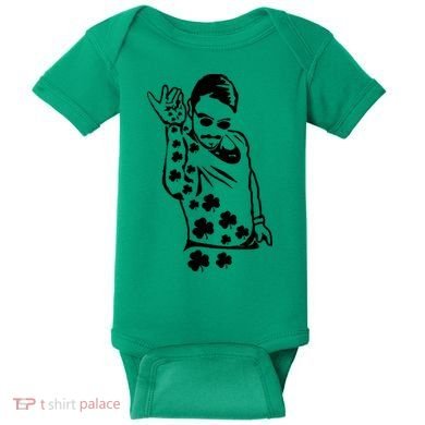 Salt Bay Guy Irish Clovers Funny Meme St. Patrick's Day Baby Bodysuit