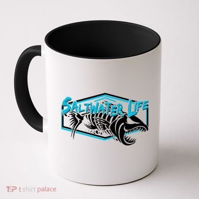 Saltwater Life Fish Skeleton Logo Coffee Mug