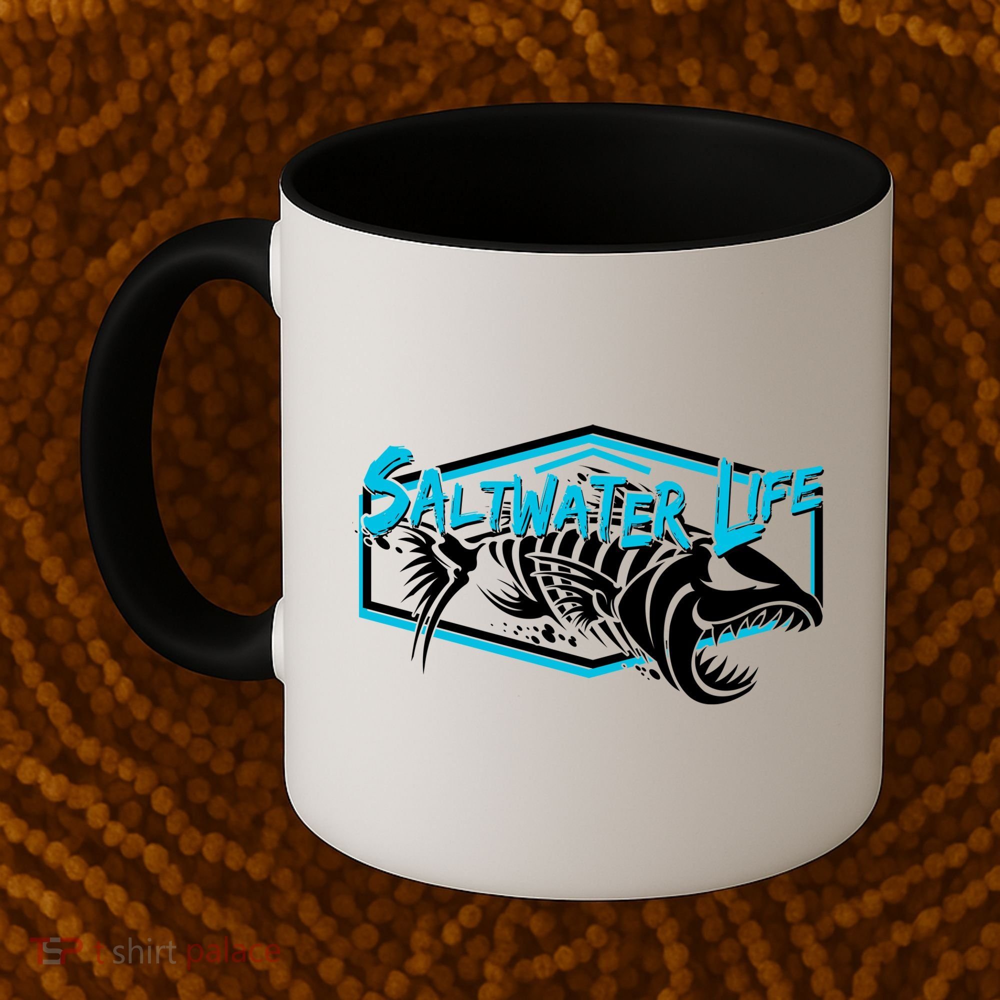 Saltwater Life Fish Skeleton Logo Coffee Mug