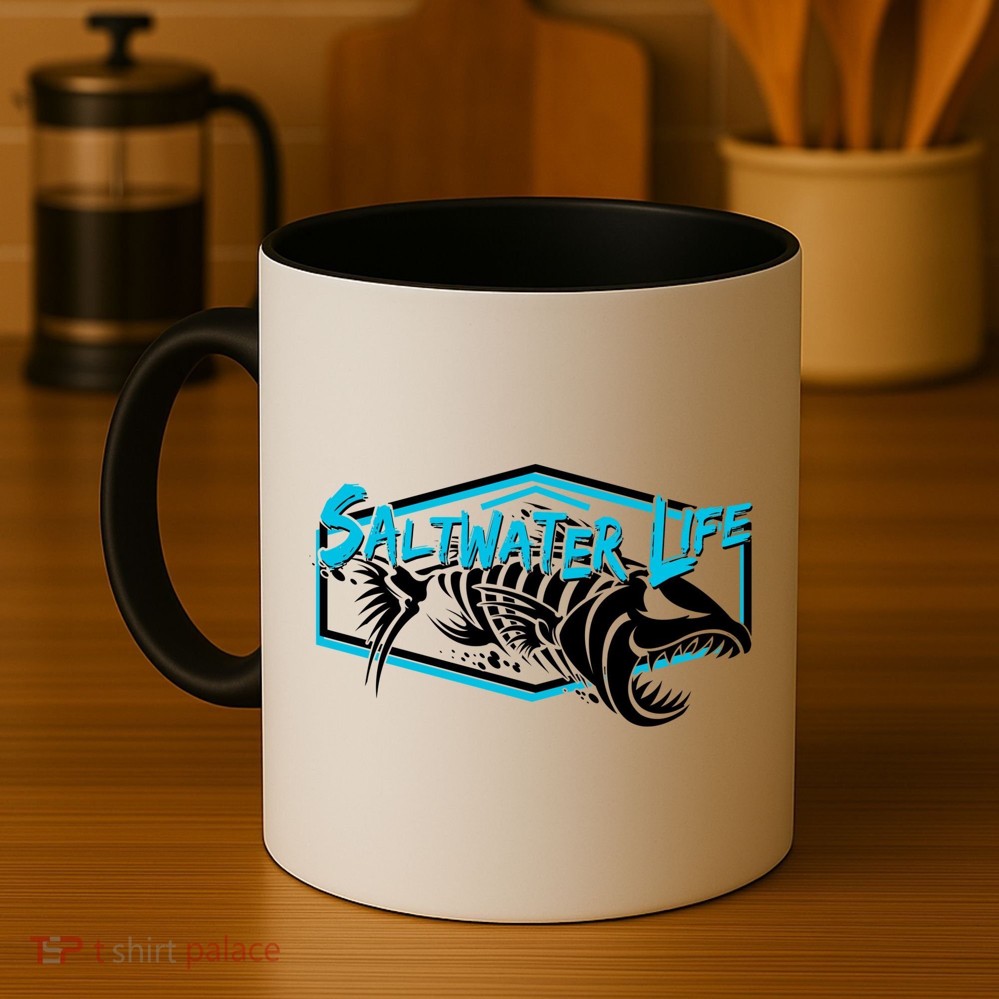 Saltwater Life Fish Skeleton Logo Coffee Mug