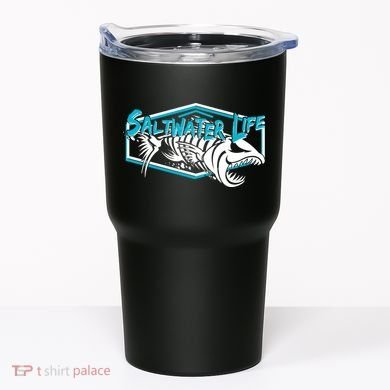 Saltwater Life Fish Skeleton Logo Tumbler