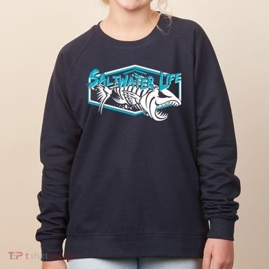 Saltwater Life Fish Skeleton Logo Women's Sweatshirt
