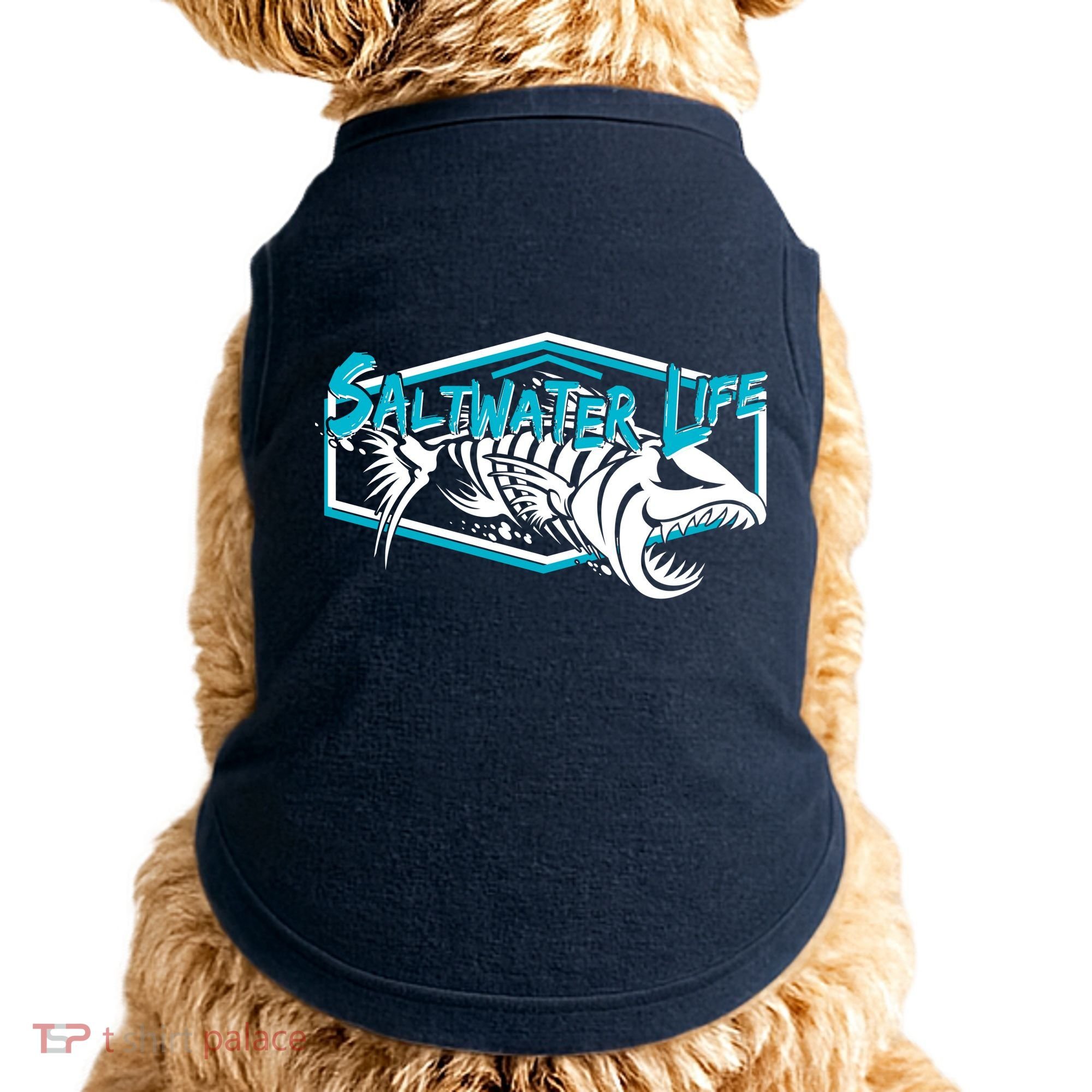 Saltwater Life Fish Skeleton Logo Doggie Tank