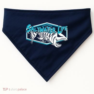 Saltwater Life Fish Skeleton Logo USA-Made Doggie Bandana