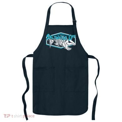 Saltwater Life Fish Skeleton Logo Apron