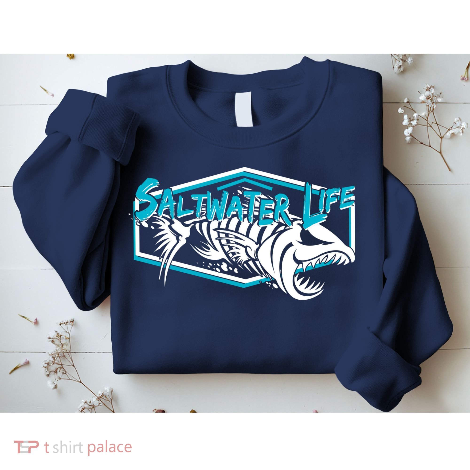 Saltwater Life Fish Skeleton Logo Sweatshirt
