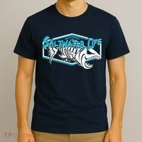 Saltwater Life Fish Skeleton Logo T-Shirt thumb 3