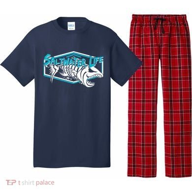 Saltwater Life Fish Skeleton Logo Pajama Set
