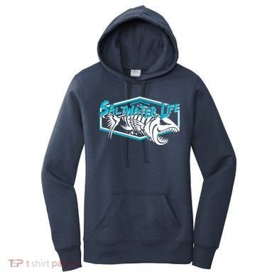 Saltwater Life Fish Skeleton Logo Women's Hoodie