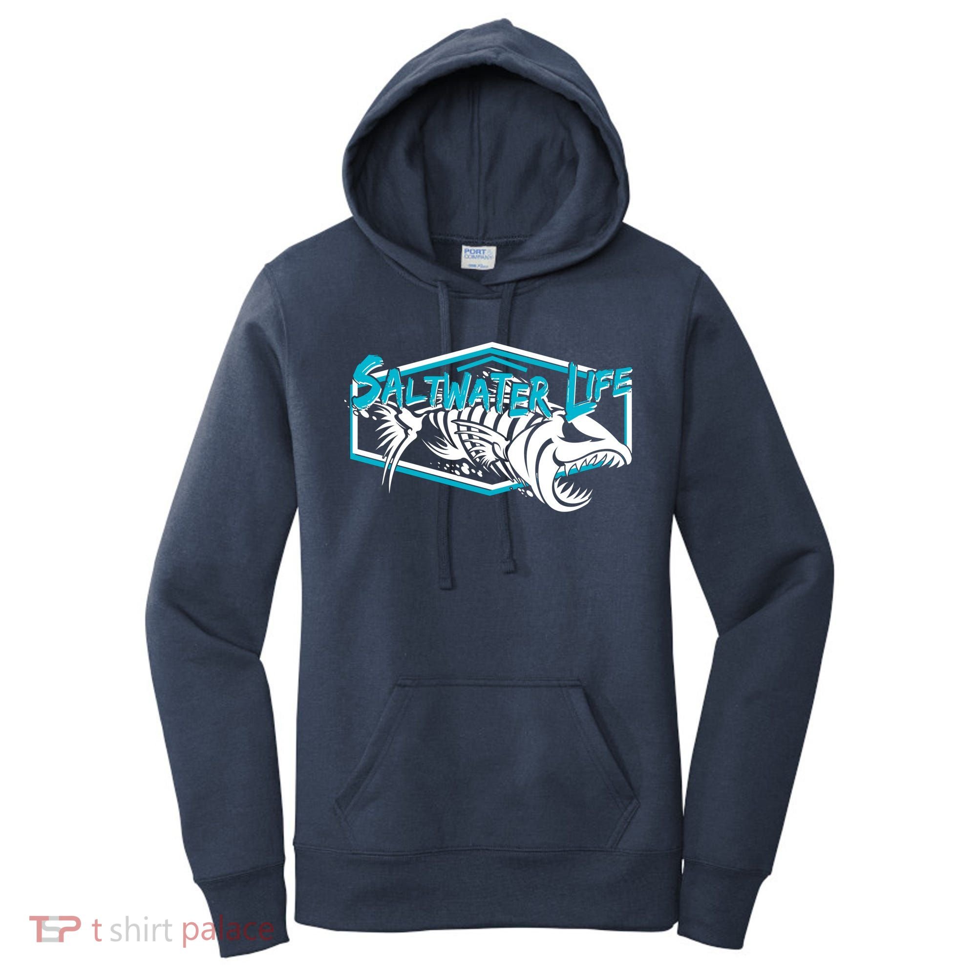 Saltwater Life Fish Skeleton Logo Women's Hoodie