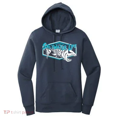 Saltwater Life Fish Skeleton Logo Women's Hoodie