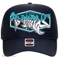 Saltwater Life Fish Skeleton Logo Hat thumb 0