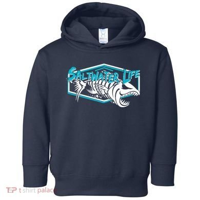 Saltwater Life Fish Skeleton Logo Toddler Hoodie