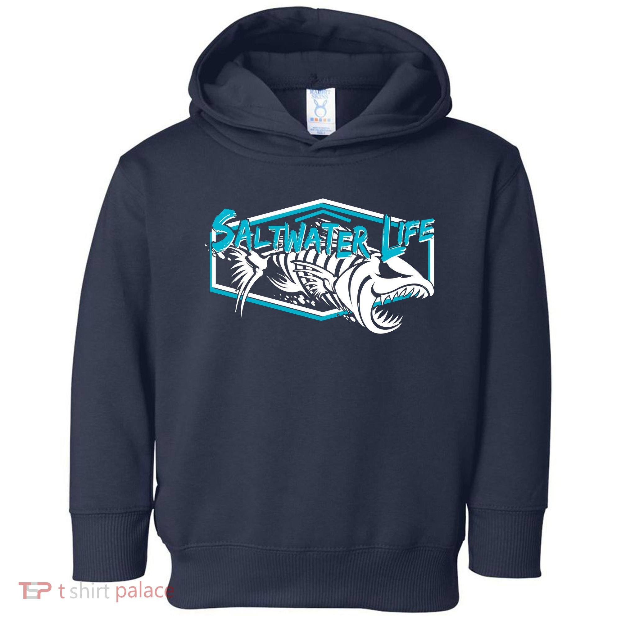 Saltwater Life Fish Skeleton Logo Toddler Hoodie