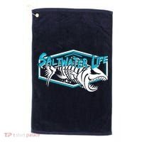 Saltwater Life Fish Skeleton Logo Golf Towel thumb 0