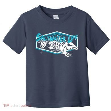 Saltwater Life Fish Skeleton Logo Toddler T-Shirt