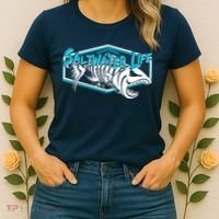 Saltwater Life Fish Skeleton Logo Women's T-Shirt thumb 2