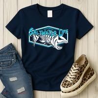 Saltwater Life Fish Skeleton Logo Women's T-Shirt thumb 3