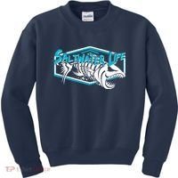 Saltwater Life Fish Skeleton Logo Kids Sweatshirt thumb 0