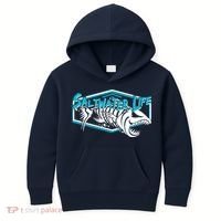 Saltwater Life Fish Skeleton Logo Kids Hoodie thumb 0