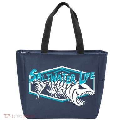 Saltwater Life Fish Skeleton Logo Tote Bag