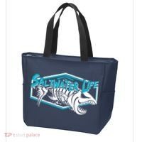 Saltwater Life Fish Skeleton Logo Tote Bag thumb 3