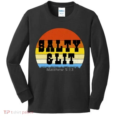 SALTY AND LIT Kids Long Sleeve Shirt